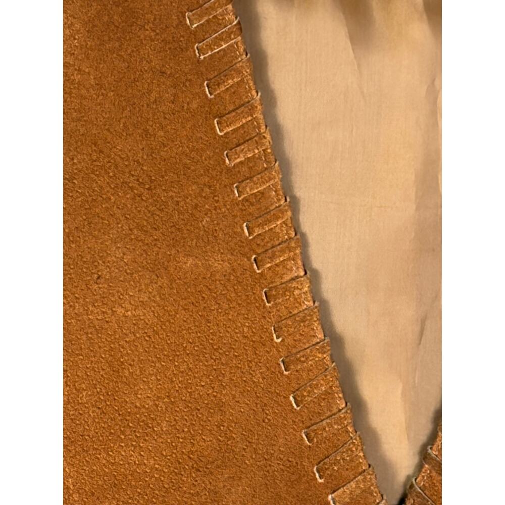 Vintage Brown Suede Western Vest Mens XL  Snap Front Cowboy - Picture 3 of 7